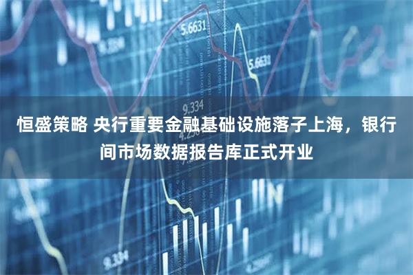 恒盛策略 央行重要金融基础设施落子上海，银行间市场数据报告库正式开业